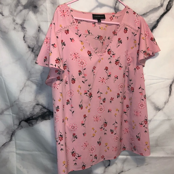 Lane Bryant Tops - Light Pink Floral Blouse
